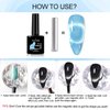 NAILGIL Cat Eye Gel Nail Polish with Magnet, Jelly Blue Cat Eyes Gel Polish Galaxy Soak off Holographic Cats Eye Gel Polish Magnetic for Nail Art Manicure Salon DIY at Home