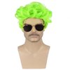 incohair Men Wigs Short Green Wig Heat Resistant Synthetic Cosplay Halloween Character Costume Wig