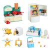 TAKIHON Dollhouse Furniture Set,Kitchen Toy Set,Bathroom Toy Set,Dollhouse Fridge/Washing Machin Set for Kids,Doll House Miniature Accessories,Educational Pretend Play Toys for Toddler,Boys,Girls