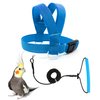 VANFAVORI Bird Harness with Buckle Clip and A Leash Rope,Easy to Wear Outdoor Flying Kit for Bird Parrots Cockatiel S Size Weight 85-105 Grams,Blue
