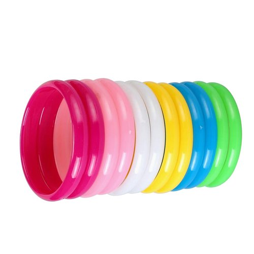 BinaryABC Plastic Bangle Bracelets Candy Color Bracelet Party Favors Pack for Birthday Party 12pcs (Adult Size)