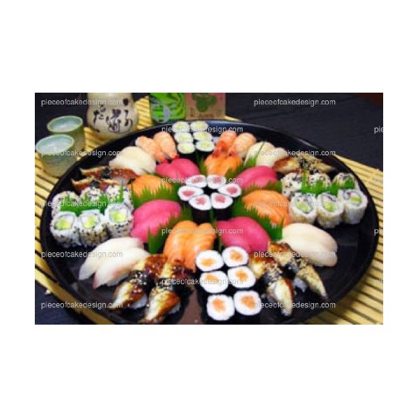 1/4 ~ Sushi Roll Plate Birthday ~ Edible Cake/Cupcake Topper!!!