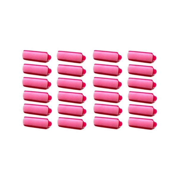 Set of 24 Small Size Pink Foam Sponge Hair Rollers
