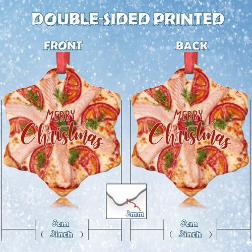 Vegan Veggie Cheese Pizza Christmas Ornaments 2022 Cute Food Ornaments for Christmas Trees Pizza Personalized Christmas Ornaments Holiday Christmas Keepsake New Year Gifts for Friends , 3 inch