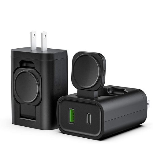 BeaSaf 24W USB C Charger, 3 in 1 Design with Apple Watch Wireless Charger, PD Charger for iPhone, AirPods