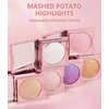 MAEPEOR Face Highlighter 8 Colors Smooth Shimmer Highlighter Palette Longlasting Shiny Face Illuminator Highlighter Makeup (08 Purple)