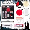 Halloween SFX Makeup, Face Painting Kit, Halloween Makeup, Black White Red Face Paint + Fake Blood + Halloween teeth + Foam Clown Nose, Halloween Special Effects SFX Clown Skeleton Cosplay