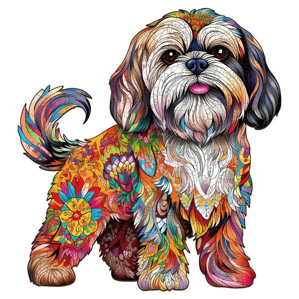 Wooden Puzzles for Adults, Wood Adult Puzzles, Shih Tzu Puzzles for Dog Lover, Birthday Puzzles Gifts for Women Men (M-10.6 * 11.4in 190pcs)