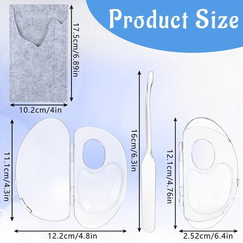 ASTER Clear Makeup Mixing Palette, Hand-Held Makeup Palette Tray for Liquid Foundation, Nail Art Manicure Palette with Mixing Shovel, Acrylic Palette Pigment Palette for Makeup Artist and Beginner