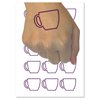 Coffee Mug Cup Outline Temporary Tattoo Water Resistant Fake Body Art Set Collection - 54 1" Tattoos (1 Sheet)