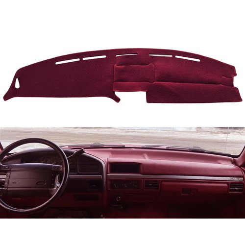 Yiz Dashboard Cover Dash Cover Mat Fit for Ford F150 F250 F350 Bronco 1992 1993 1994 1995 1996 1997 (92-97 Maroon) J20