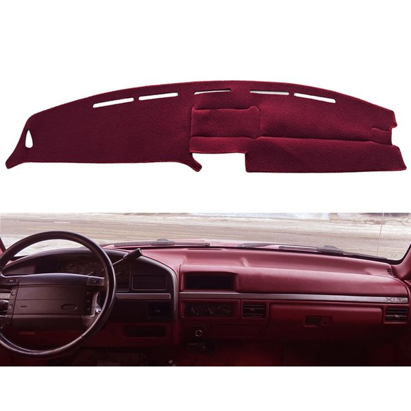 Yiz Dashboard Cover Dash Cover Mat Fit for Ford F150 F250 F350 Bronco 1992 1993 1994 1995 1996 1997 (92-97 Maroon) J20
