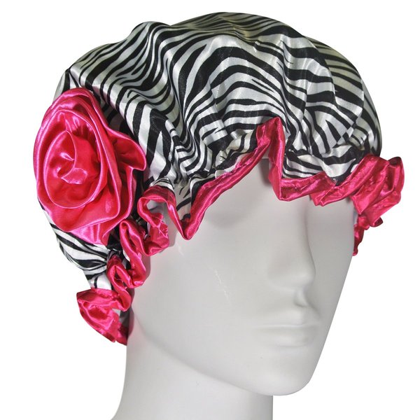 Kella Milla Stylish Satin Shower Cap - Zebra