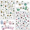 Alien Nail Art Stickers, Astronaut Earth Moon Star UFO Rocket Eyes Nail Sticker Holographic 3D Self-Adhesive Nail Art Decals Design, Nail Decal Supplies for Women Girls Manicure Charms Decorations