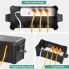 Waterproof Electrical Connection Box, Diivoo Outdoor Weatherproof Extension Cord Box, Enough Space 4 Cable Seal Entry, IPX4 Protect Power Strip, Timer Outlet Plug, Holiday Light Decoration, Black