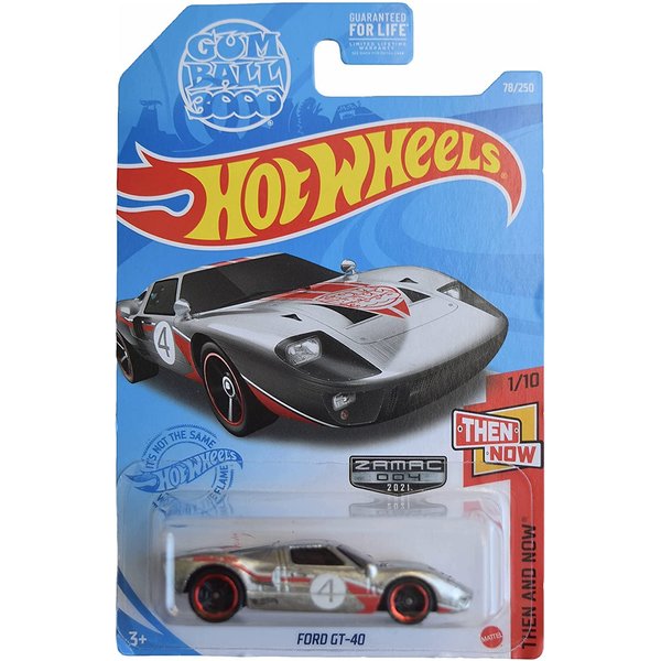 Hot Wheels Zamac Ford GT-40 - Silver - 78/250 Then and Now 1/10