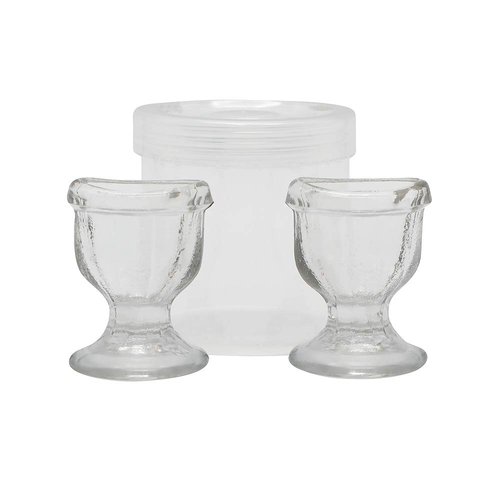 HealthAndYoga™ ChillEyes Transparent Glass Eye Wash Cup - Effective Eye Rinse and Cleansing – Eco-Friendly, Non-Reactive, Safe and Comfortable (Set of 2)