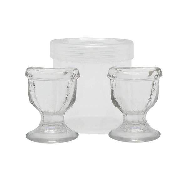 HealthAndYoga™ ChillEyes Transparent Glass Eye Wash Cup - Effective Eye Rinse and Cleansing – Eco-Friendly, Non-Reactive, Safe and Comfortable (Set of 2)