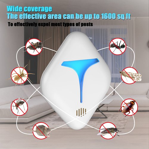 Zaioo Ultrasonic Pest & Insect Repeller, Ultrasonic Repellent for Roach, Rodent, Mouse, Bugs, Mosquito, Mice, Spider, Ant,Electronic Plug in Pest Control