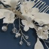 100% Handmade Soft Polymer Clay Flower Wedding Hair Combs Classical Crystal Pearl Wedding Hair Accessories Silver Bridal Hair Comb Jewelry