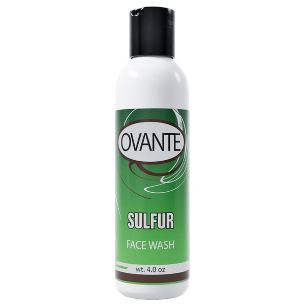 Sulfur Face Wash, Facial Cleansing Treatment with White Sulfur, Tea Tree Oil for Oily Skin, Sulphur Based Liquid Face Wash in 4oz Clean Face, Absorb Excess Oil, Reduce Rosacea Acne Demodex Breakouts.