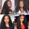 BASEMMAHER Lace Front Wigs Deep Wave Human Hair Pre-Plucked Glueless Artificial Body Wave Frontal Wigs Curly Wigs HD Transparent Wig for Black Women Daily Party Use 26 Inch