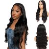 msVenus U Part Wig Body Wave Human Hair Wigs for Black Women Gulueless Half Wig Upgraded 1x4 U Shape Clip in Wigs 150% Density Natural Color 26inch …