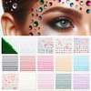 FACEGEM LONDON 15 Sheet Face Gems Rhinestone -SELF ADHESIVE- Rhinestones for Eyes Face Body Nails, Face Glitter, Nail Gems Rhinestone, Face Jewels Rhinestone for Party, Rave Festival, Make up