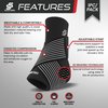 Sleeve Stars Ankle Brace for Women & Men, Plantar Fasciitis Relief for Ankle Compression Sleeve w/Ankle Support Strap, Tendonitis, Sprain & Heel Protector, Heel Wrap for Heel Pain (Single/Black)