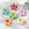 Flower Hair Claw Clips-6PCS for Thick Hair, Hawaiian Plumeria Hair Clips, Preppy Flower Hair Clip for Thin Hair, Hair Accessories for Women Girls Holiday Gifts