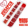 qiipii 2052Pcs Red Nail Art Rhinestones Multi Shapes Crystal Flatback Rhinestones Gems Siam Red Round Beads K9 Glass Stones Diamonds jewels Nail Art Supplies Charms for Nails Faces Eyes Makeup Crafts