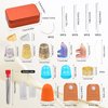 Mnuizu Sewing Thimble Set with Storage Box - Includes Sewing Big Eye Needle, Finger Protector & Adjustable Finger Guard - Quality Metal Copper Thimble - Ideal Sewing Tools for DIY Projects
