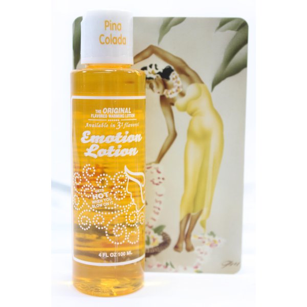 Edible Water Basesd Original Flavored Warming Massage Oil PINA COLADA by Emotion Lotion 4oz