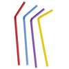 Comfy Package [500 Count] Flexible Plastic Drinking Straws - Disposable Swizzle Sticks - 7.75" High - Assorted Colors