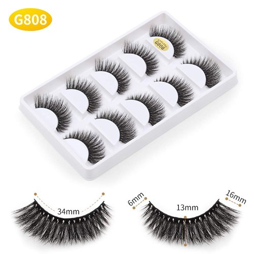 Vayator 10 Pairs/Set 3D Mink Lashes Natural False Eyelashes Dramatic Volume Fake Lashes Makeup Eyelash Extension Silk Eyelashes (G808)
