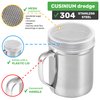 CUSINIUM Powdered Sugar Shaker Duster - With Handle - Cinnamon Shaker For Coffee Bar - Fine Mesh Dredge - 6 ounce, pack of 2 | Style: Fine