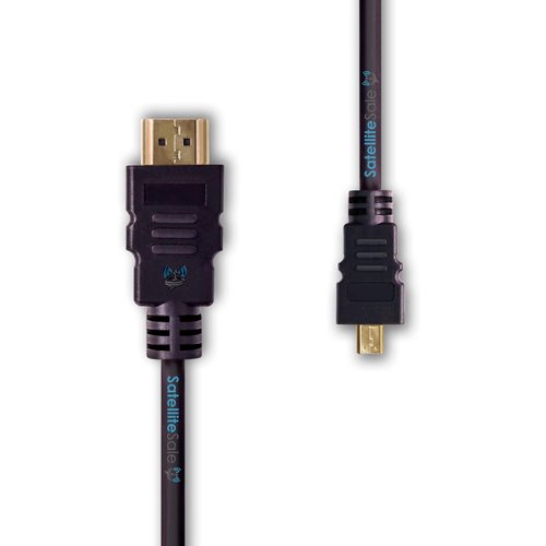 SatelliteSale Digital 1.4 Micro HDMI to HDMI Cable Universal Wire 4K/30Hz 10.2Gbps PVC 2160p Black Cord 3 feet