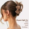 CURASA 4pcs Bow Claw Clip Bow Hair Clips for Women Medium Claw Clips for Thin Hair Thick Hair Claw Clips for Long Hair Cute Hair Clip Non Slip Hair Bow Clips for Women Hair Accessories for Women Girls