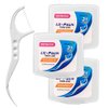 Twin-Line Dental Floss Picks Advanced Whitening and Dual Action Flossing Fresh Mint Favor High Toughness Toothpicks Sticks with 3 Portable Cases 300 Count
