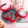 4 Pcs Red Headband Red Accessories Knotted Headband Criss Cross Hair Accessories Satin Headband Red Velvet Braided Headband for Women Girls Chinese New Year Valentine's Day Christmas (Lovely Style)