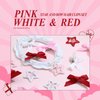 YAEISM 24PCS Pink Bow Hair Clips 3 Colors White Red Pink Star Hair Clips Y2K Satin Mini Hair Bow Star Clips Pink Bows Hair Ribbon Cute Star Snap Clips Small Satin Bow Hair Barrettes for Girls Women