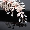 Lismyakey Wedding Hair Comb Clip Handmade Rhinestone Bridal Hair Comb Piece Brides Wedding Hair Piece Headpiece for Women (Gold)