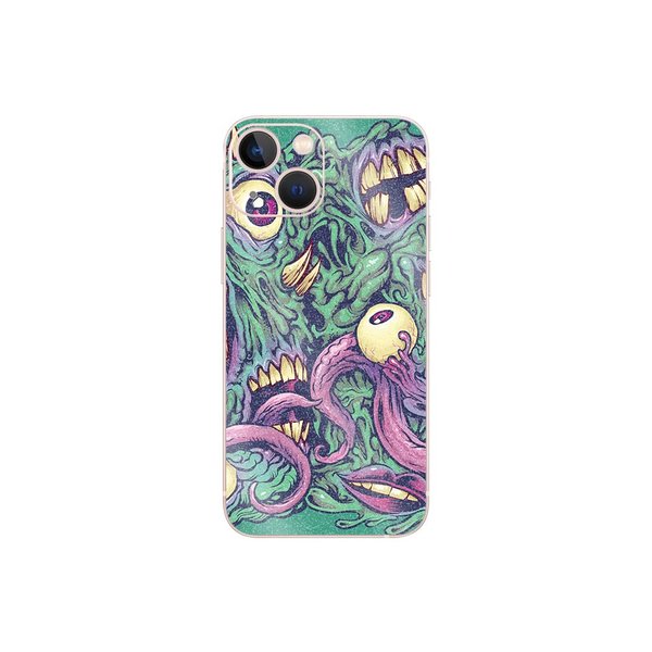 MightySkins Glossy Glitter Skin Compatible with Apple iPhone 13 Mini - Eyes and Teeth | Protective, Durable High-Gloss Glitter Finish | Easy to Apply, Remove, and Change Styles | Made in The USA