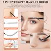 MAPVOLUT 120PCs Micro Eyebrow Brush with Cap, Eyelash Comb Brow Brush Eyebrow Spoolies Lamination Brush Supplies for Eyebrows Brow, Interdental Brushes, Lash Filler Eyebrow Lift Tint Tools Extensions