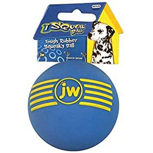 JW iSqueak Durable Rubber Ball, Dog Chew Toy with Squeaker - Medium - 7 cm