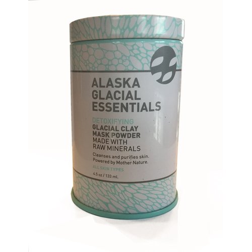 Alaska Glacial Clay Mask Powder, Dehydrated Formula of Mineral Rich Silt & Clay For Face & All Over Body, Mix 1:1 with Water, Honey or Yoghurt 4.5oz