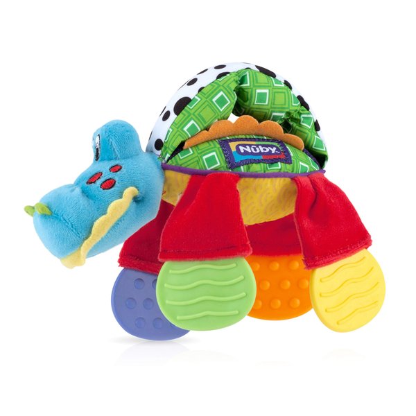 Nuby Floppers Plush Teether, Alligator