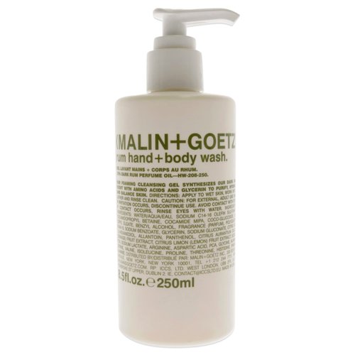 Malin + Goetz Rum Hand & Body Wash, 8.5 Fl. Oz. – Men & Women Natural Body Wash For All Skin Types, Foaming Hydrating Cleansing Gel, Cruelty-Free & Vegan