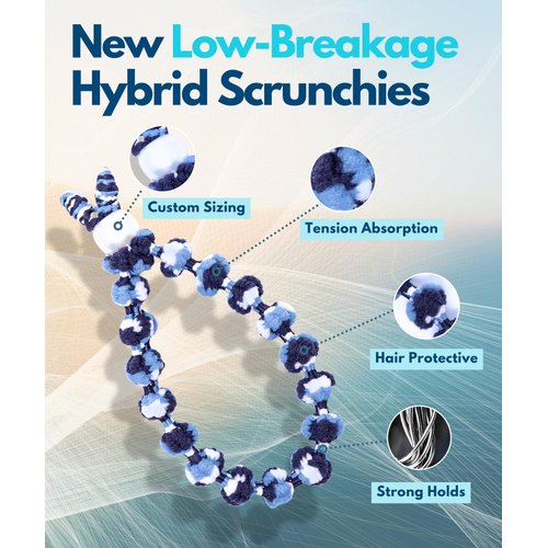 Bunzee Bands - Small Adjustable Hair ties | Bracelet Hair ties for Thick Hair No Damage | Hybrid Scrunchies and Ponytail Holders | Strong Rubber Bands | Hair Accessories for Women (3Pk Pearl Small)