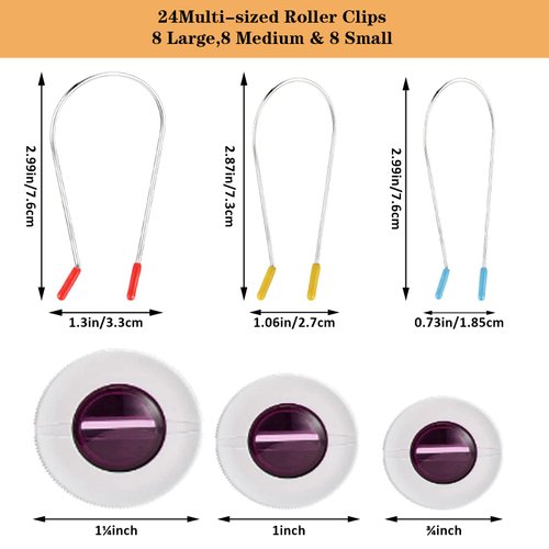 Teaaha 10 PCS Hot Roller Clips for Electric Rollers, Purple, Metal and Plastic, Strong Securing Replacement Clips for Hair Curlers, Fits 2 Inch Hot Rollers Curlers